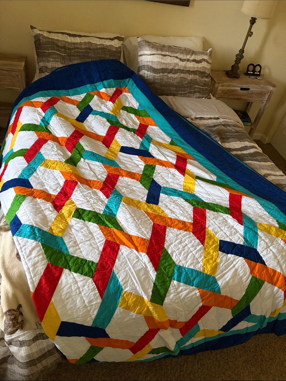 RARE New The Company Store geometric quilt king size